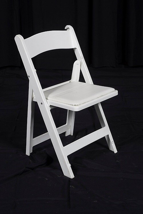 Chair White Padded Resin